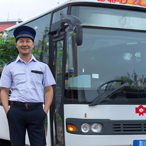 Lái xe chuyên nghiệp trong bộ đồng phục đứng trước xe Bảo Lộc Sài Gòn.