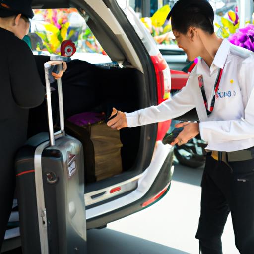 Lái xe thân thiện và chuyên nghiệp của nhà xe kim chi 265 giúp đỡ hành khách với hành lý của họ