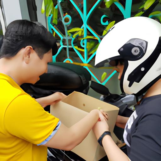 Khách hàng hài lòng nhận được hàng hóa từ dịch vụ vận chuyển của Nhà xe Khánh Toàn Nhỏ Quan Bắc Ninh.