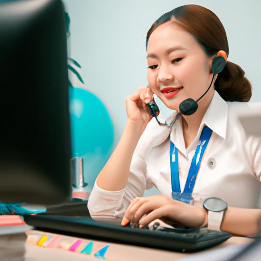Nhân viên chăm sóc khách hàng của công ty vận tải Mạnh Hà đang trả lời cuộc gọi từ khách hàng.
