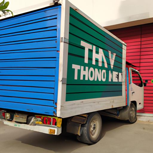 Xe tải vận chuyển hàng hóa từ Nhà xe Xuân Hương đỗ trước kho hàng
