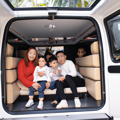 Gia đình hạnh phúc trong chiếc xe van rộng rãi của Nhà Xe Điền Linh Gò Vấp