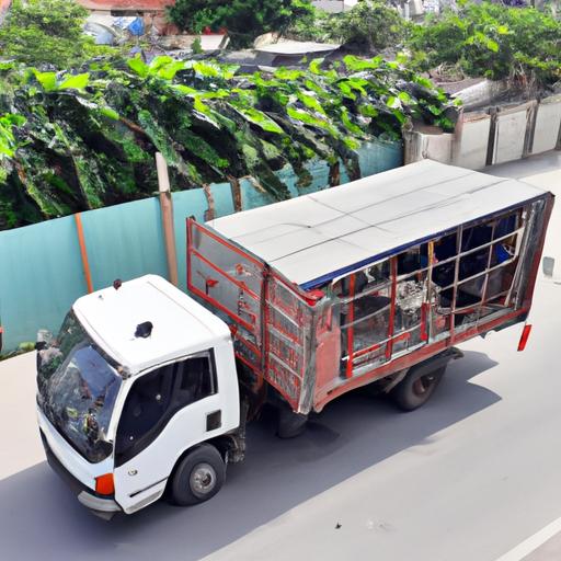 Xe tải Nhà xe Thái Đăng Long giao hàng tới kho hàng