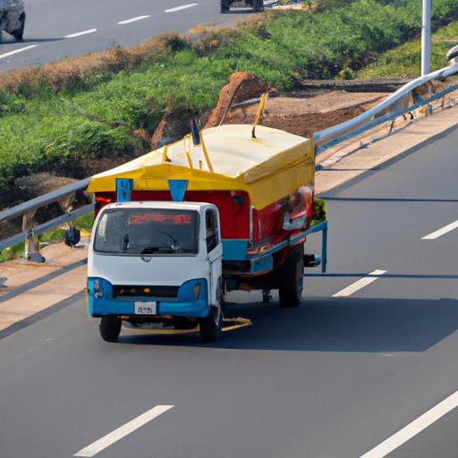 Xe vận chuyển hàng hóa của Nhà xe Hồng Sơn trên xa lộ