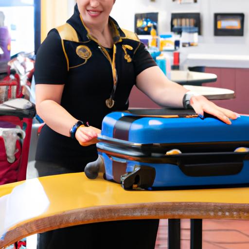 Nhân viên Queen Cafe thân thiện giúp đỡ hành khách với hành lý của họ.