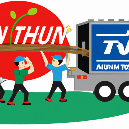 Nhân viên vận chuyển hàng hóa của Nhà xe Anh Tuấn đang tiến hành bốc dỡ hàng hóa từ xe tải