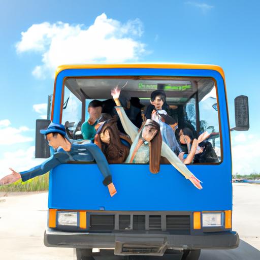 Nhóm khách du lịch vui vẻ đến nơi với xe buýt của Nhà xe Đại Dương