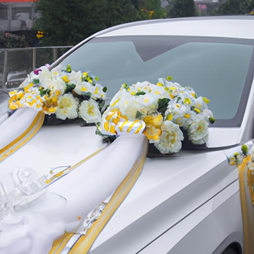 Xe cưới sang trọng của Nhà xe Kalong được trang trí bằng hoa.