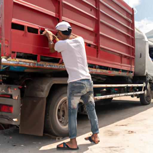 Tài xế chuyên nghiệp đang tải hàng lên xe vận chuyển của Nhà xe Thuận Anh Ninh Giang