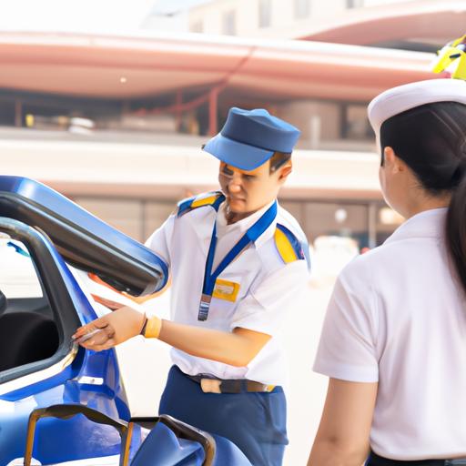 Tài xế trong bộ đồng phục Nhà xe Đại Việt giúp khách hàng với hành lý của họ.
