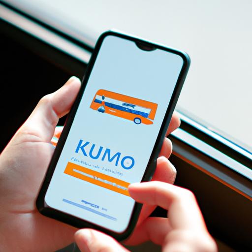 Màn hình điện thoại hiển thị trang web của nhà xe Kumho.
